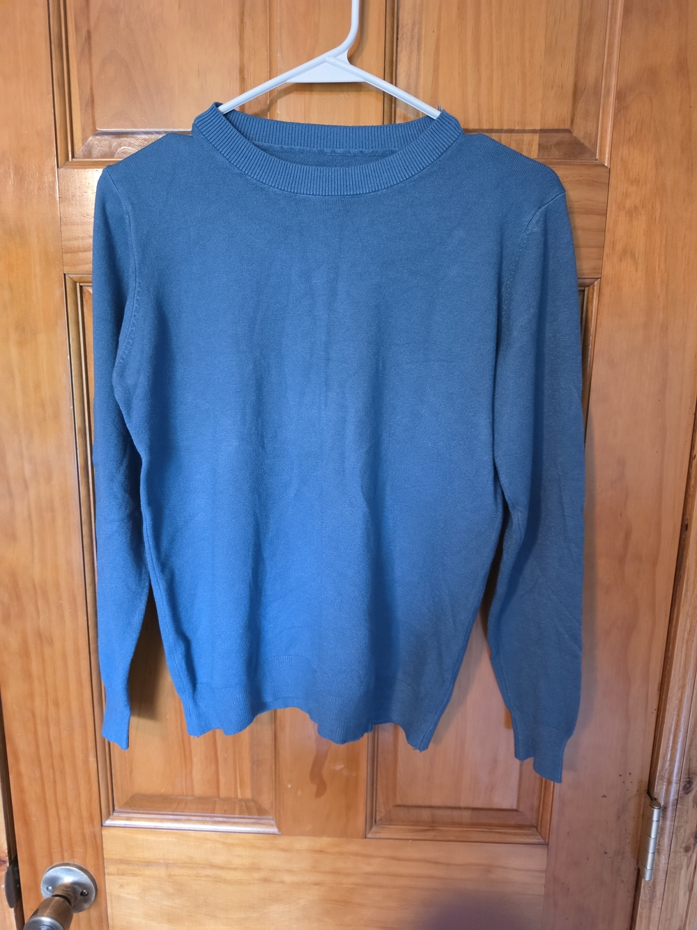 Women's Teal Crewneck Sweater - Classic Scoop Neck